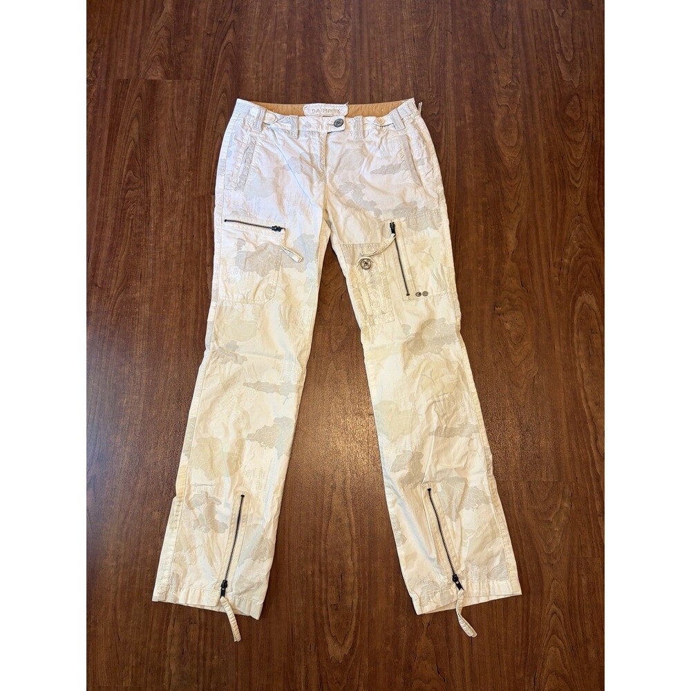Da-Nang Surplus Women's Bonsai Camo Utility Army Pants White Medium Oriental Y2K